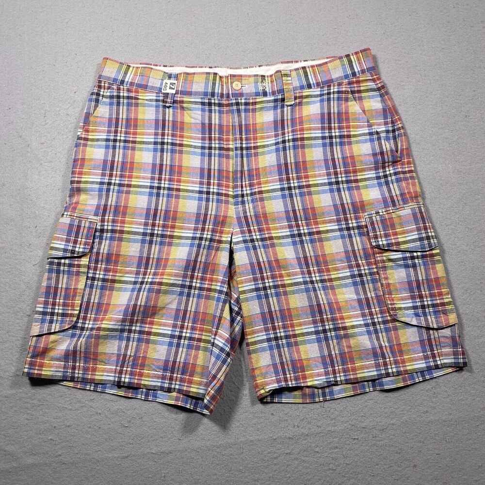 Nat Nast Shorts Mens 38 Cargo Madras Plaid Pockets‎ Preppy Golf Inseam 10"